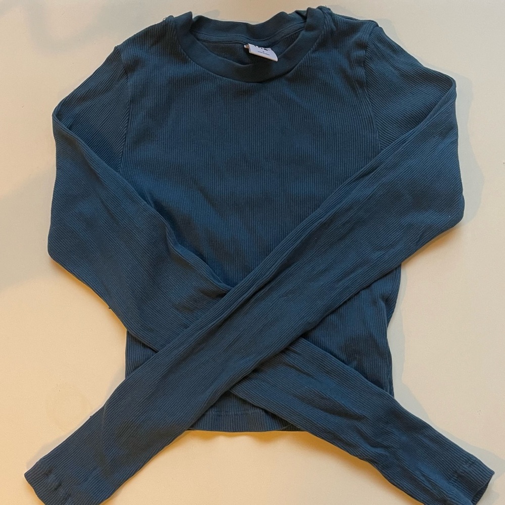 Blue cropped long sleeve